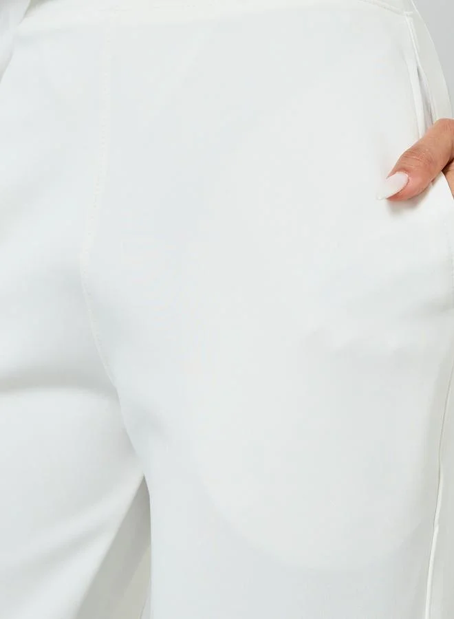 Styli Off White Straight Fit Scuba Pants